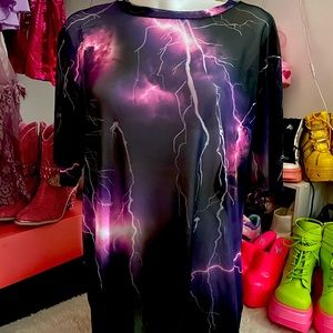 I heart raves purple lighting shirt S/m